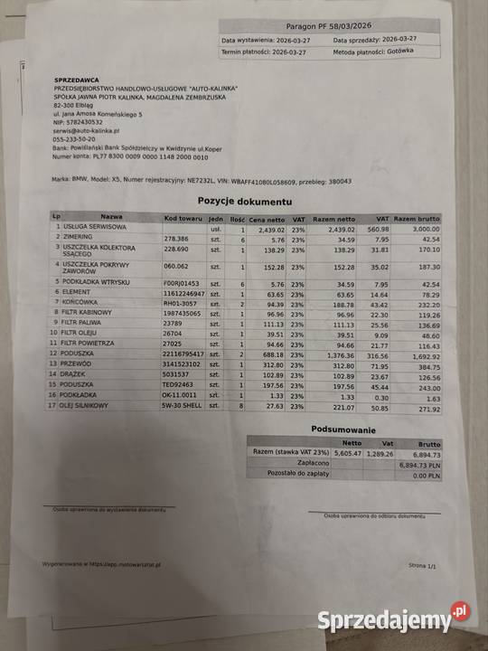 BMW X5 E70 30 diesiel M57 HAK Możliwa zamiana Elbląg