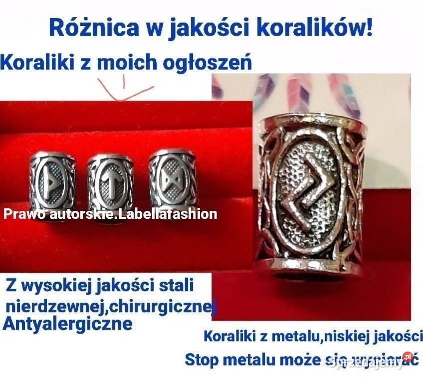NASZYJNIK RUNA VALKNUT STAL 316L ZAPIĘCIE KAMIEŃ dolnośląskie Wrocław