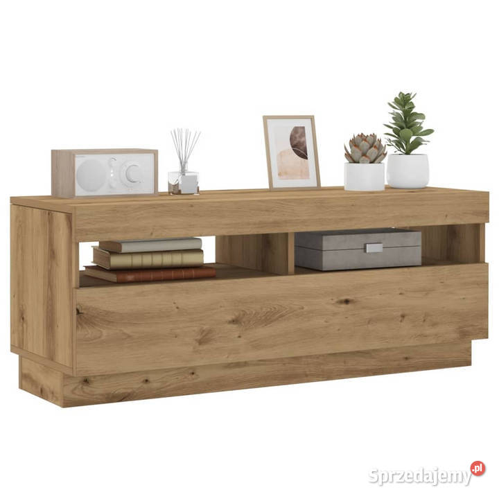 Szafka pod TV z oświetleniem LED dąb artisan Warszawa