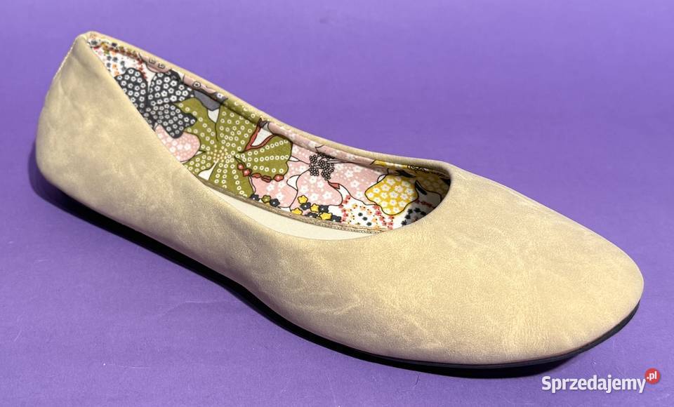 Beżowe gładkie baleriny rozmiar 40 AKS5 Żyrardów