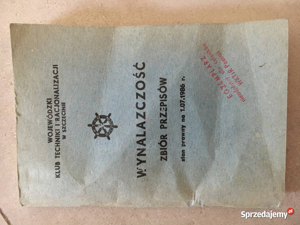 Wynalazczość Zbiór przepisów 1986 Unikatowy Leszno