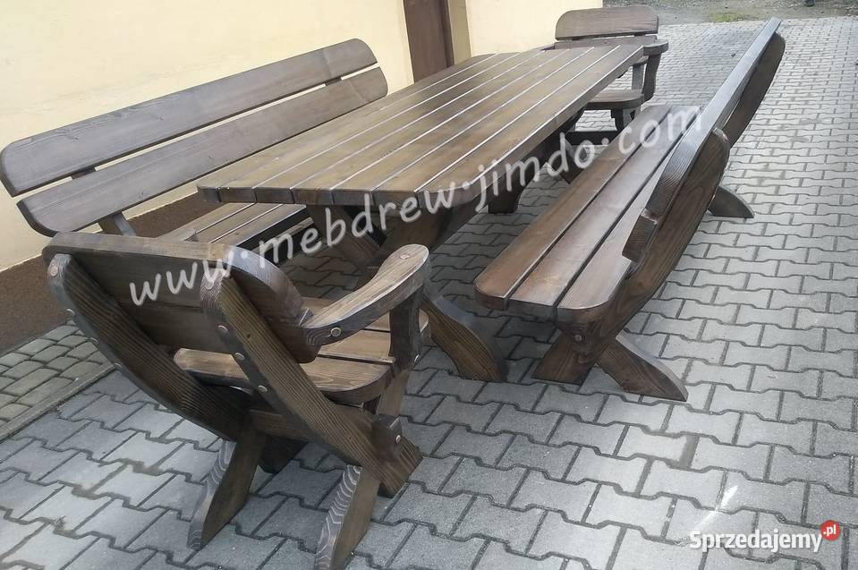 meble ogrodowe komplet ogrodowy drewniany Tokarnia