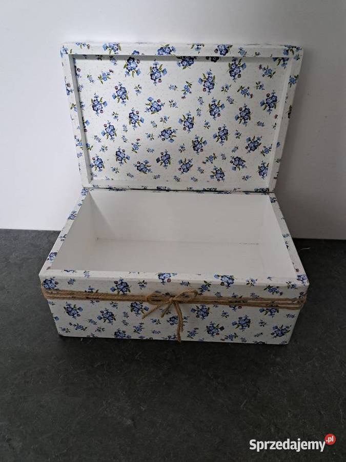 Kuferek decoupage niebieskie kwiatuszki Kędzierzyn-Koźle