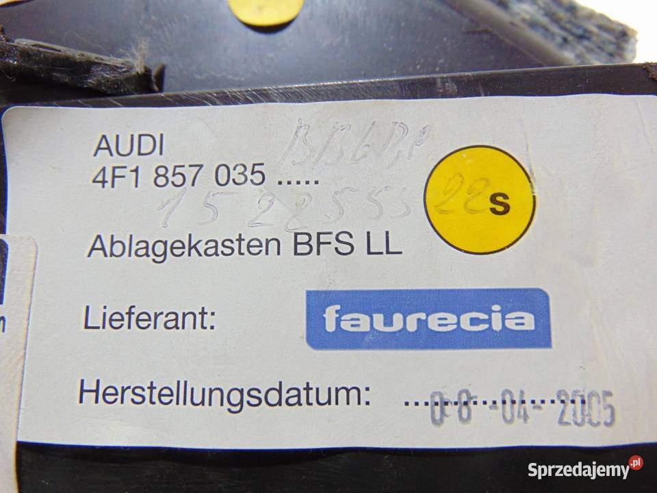 SCHOWEK AUDI A6 C6 4F1857035 Wyposażenie wnętrza