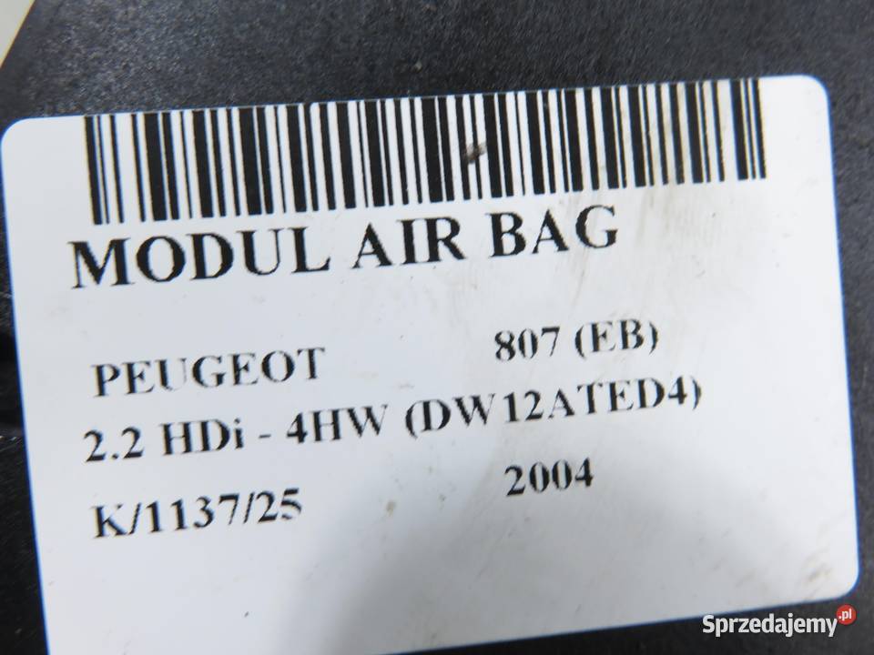 MODUŁ AIRBAG PEUGEOT 807 EB 1499801080