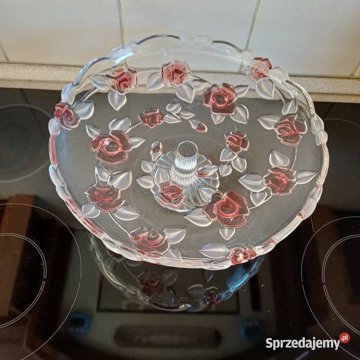Patera szklana duża na nóżce Sieradz sprzedam