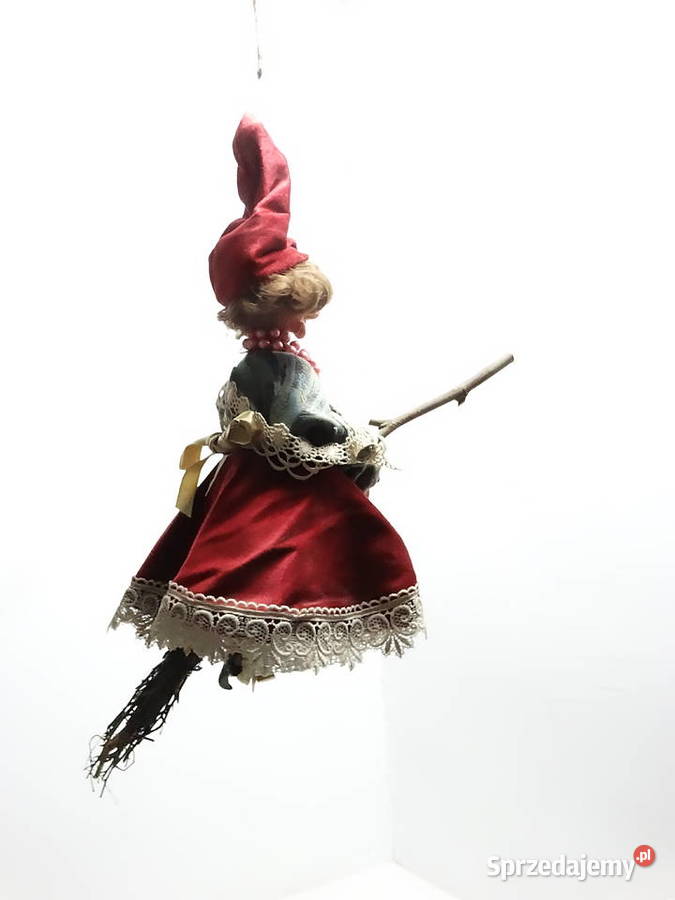 Duża Lalka Czarownica Baba Jaga Na Miotle Biłgoraj
