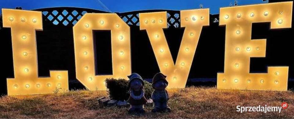 Napis LED LOVE Wynajem Cyfra 18 Wesela Rocznice