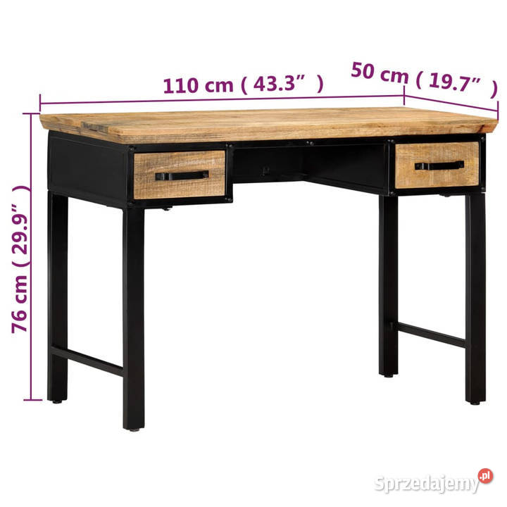 Biurko 110 x 50 x 76 lite drewno mango WM247758 Warszawa
