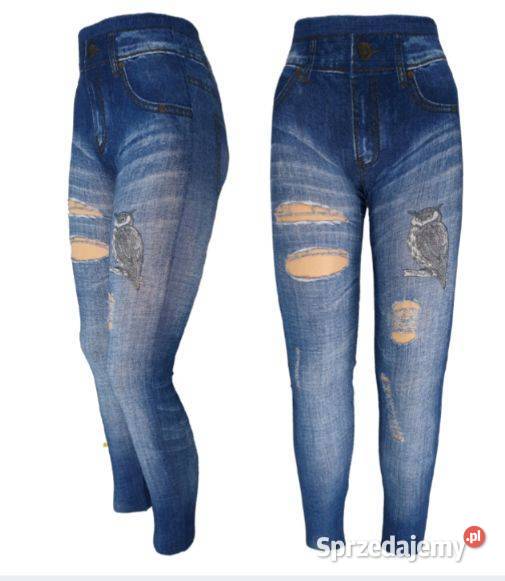 Legginsy imitacja jeansu z prawdziwymi dziurami Chrzanów