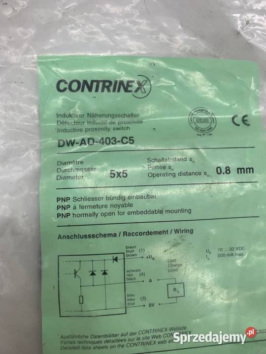 Contrinex DWAD403C5 Czujnik indukcyjny Warszawa sprzedam