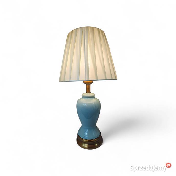 Lampa stołowa 47 ceramiczna podstawa plisowany Lampy stołowe i nocne Wólka Kosowska sprzedam