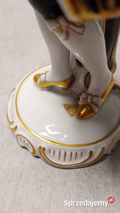 ROYAL DUX Para Rokoko Dworzanie Bohemia Ogromne Porcelana i szkło