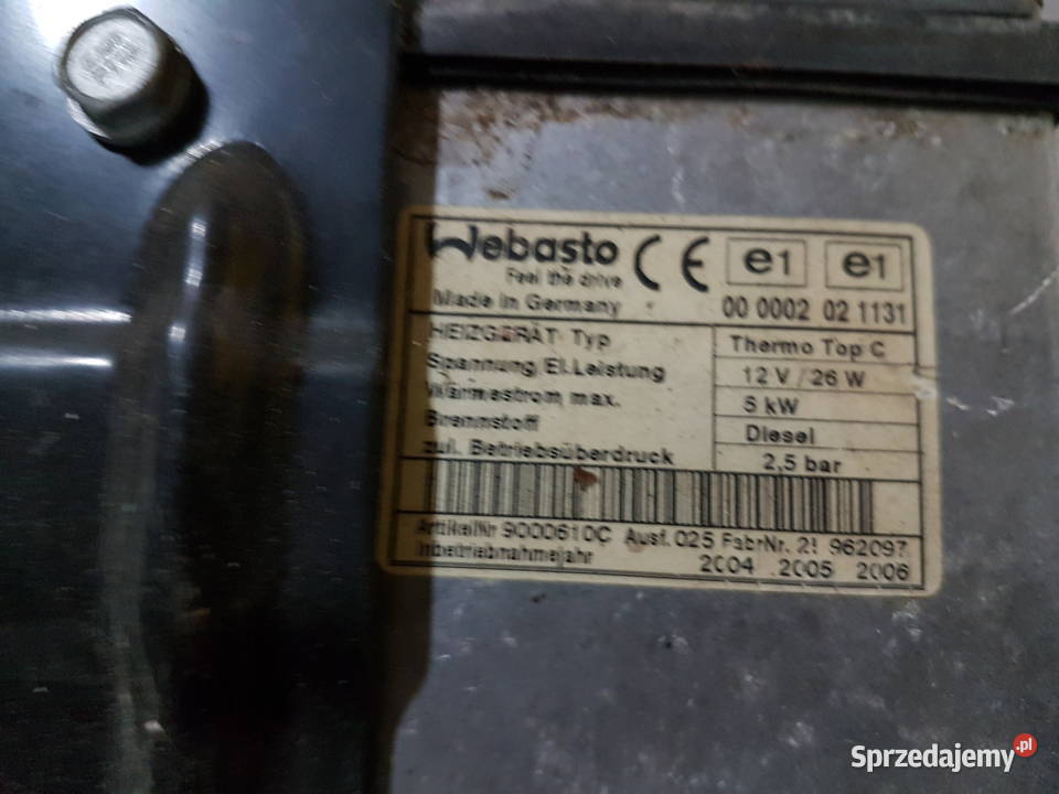 MAZDA 6 2004 2006 WEBASTO OGRZEWANIE POSTOJOWE Turek