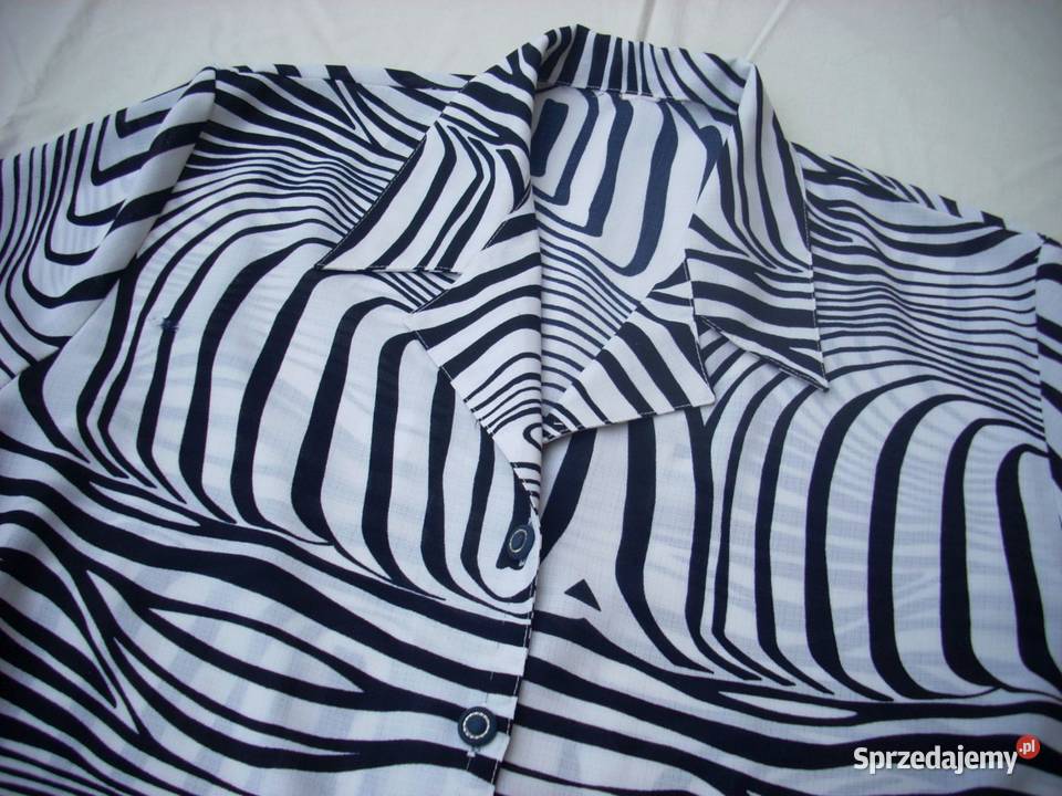 Koszula elegancka czarno biała 46 48 Zebra Nowy Sącz