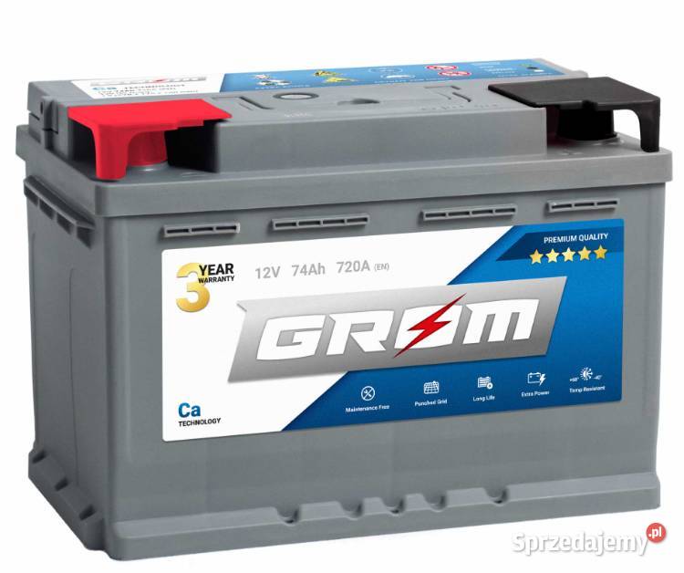 Akumulator 74Ah 720A EN Grom Premium P L osobowe pomorskie Kościerzyna sprzedam