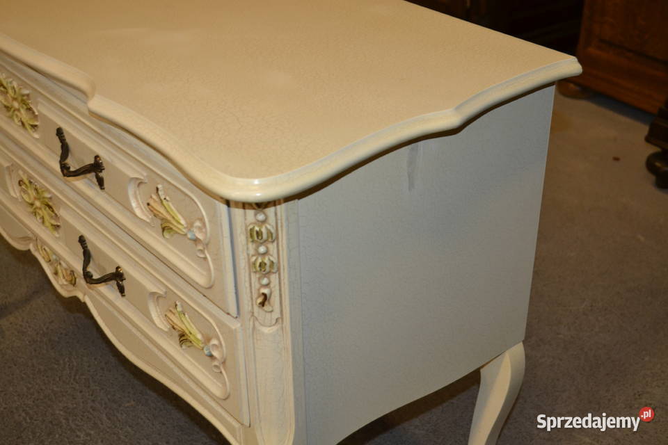 komoda ludwikowska z szufladami ecru Meble Będzin