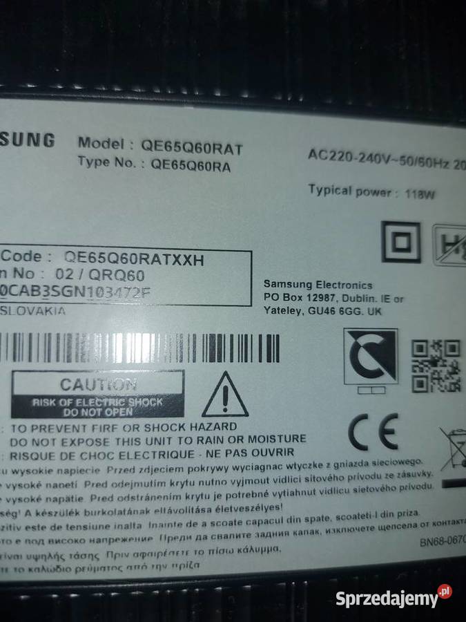 TV SAMSUNG QLED QE65Q60RAT4K UHD DVBT2hevc WiFi 65cale Połczyn-Zdrój