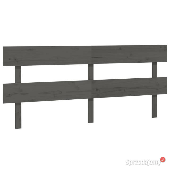 Wezgłowie łóżka szare 204x3x81 lite drewno Warszawa