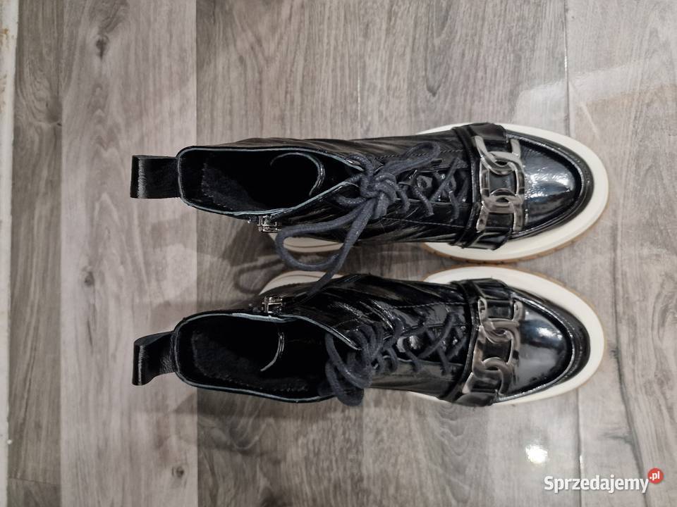 Botki Czarny Lakier 36 Żywiec