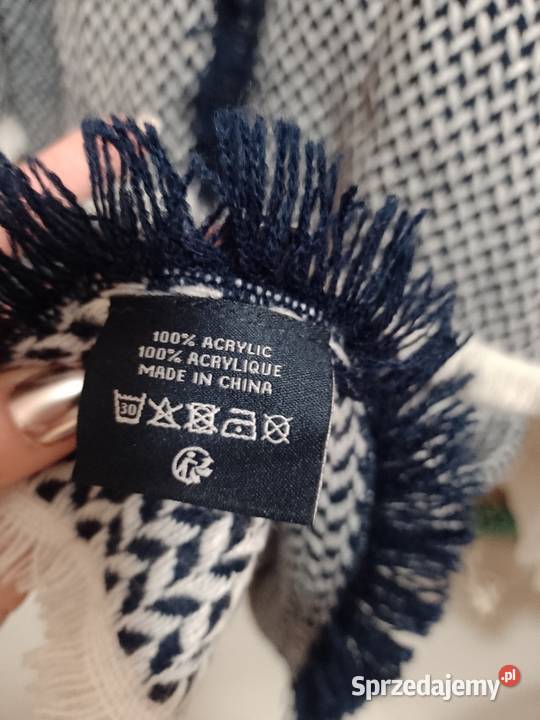 Lacoste Duża granatowa chusta nsrxutksy ponczo małopolskie Kraków