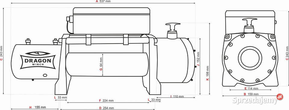 Wyciągarka lawetowa DWM 12000 HD S 12V lina Częstochowa sprzedam