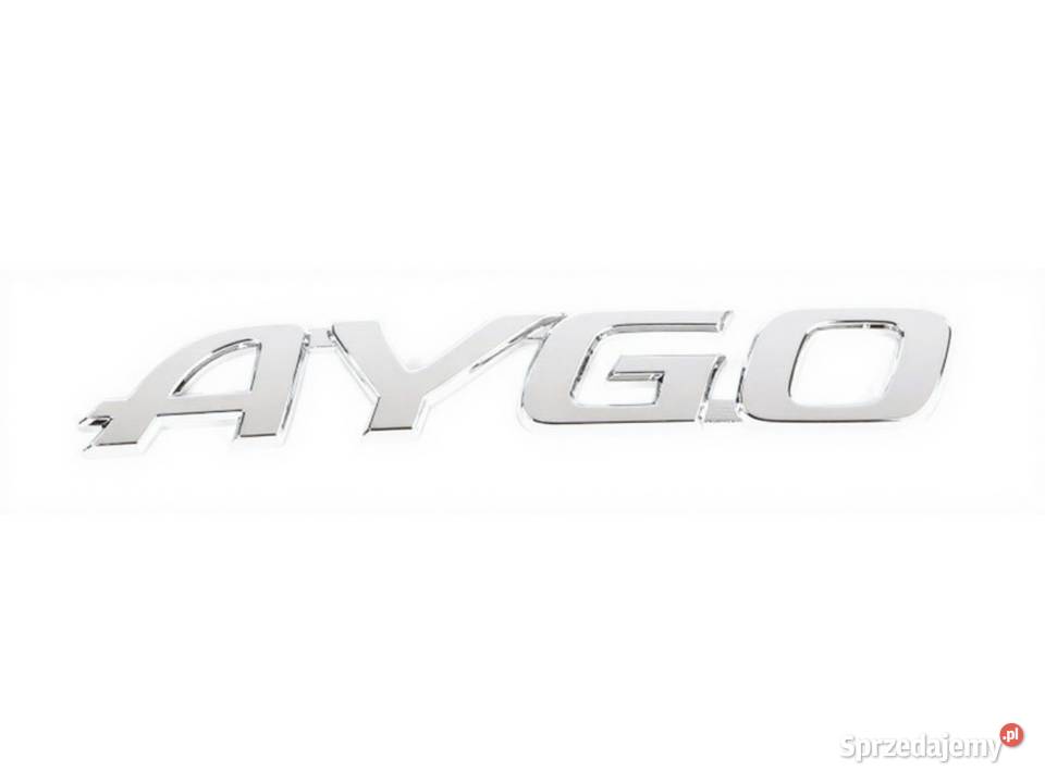 TOYOTA Aygo Chromowany emblemat logo tyl AYGO Emblematy Kąty Wrocławskie