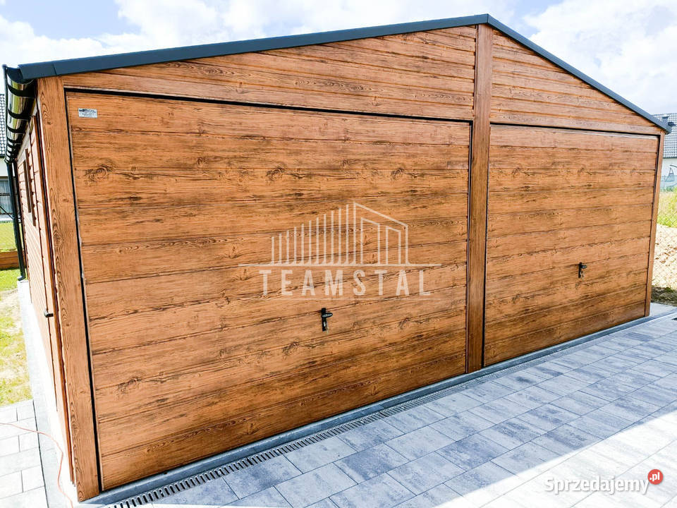 GARAŻ BLASZANY 6m x 5m 2x Brama wiata drzwi okno