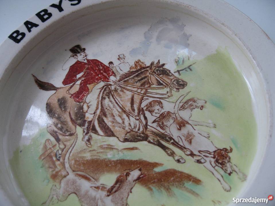 Stary talerz dzieckaCARLTON WAREmotyw mysliwski Wyposażenie wnętrz Gdańsk