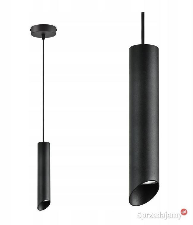 LAMPA WISZĄCA Tuba Led NOWOCZESNA BLACK Czarna Choroszcz