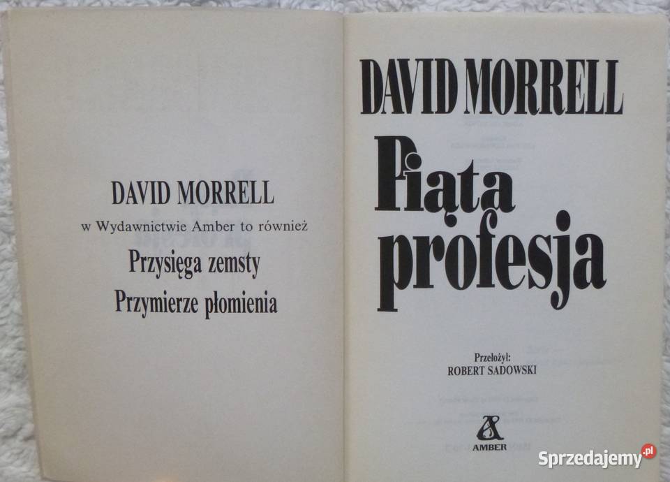 Piąta profesja David Morrell mazowieckie Warszawa