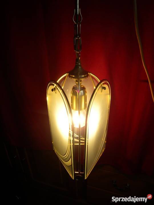 LAMPA POJEDYNCZA MOSIĘŻNA SZKLANA Katowice