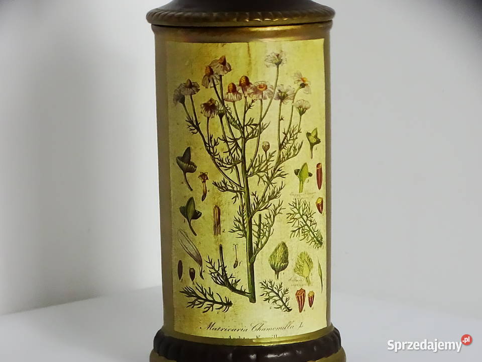 Zabytkowy pojemnik aptekarski z ilustracją Biłgoraj sprzedam