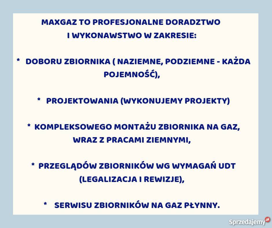 WŁASNY zbiornik na gaz płynny montaż butla lpg Pozostałe