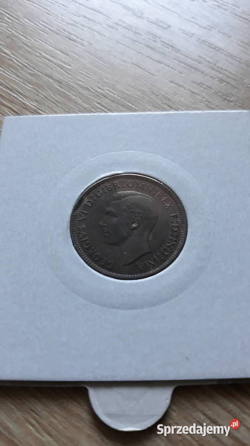 1 Farthing 1938 r Jerzy VI WBrytania około Numizmatyka Konin