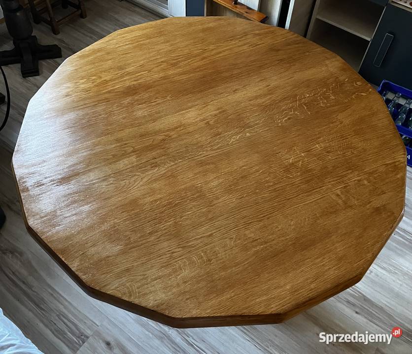 Stół dębowy z solidną czarną nogą Turek sprzedam