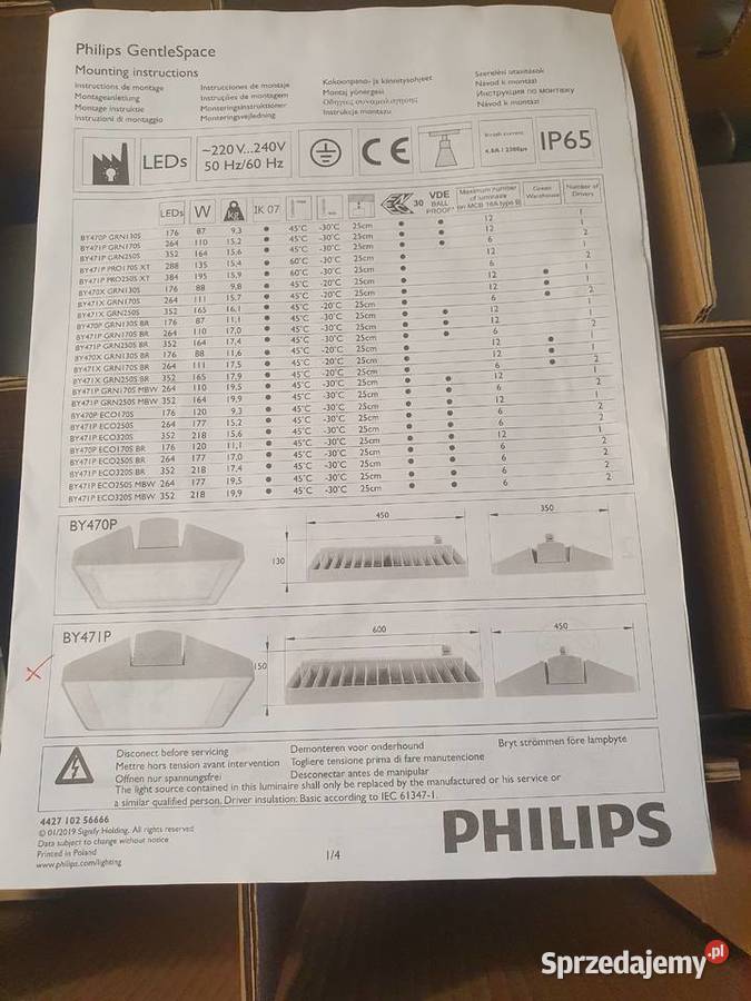 Lampa przemysłowa LED PHILIPS BY471P 1705830 PSD Wadowice