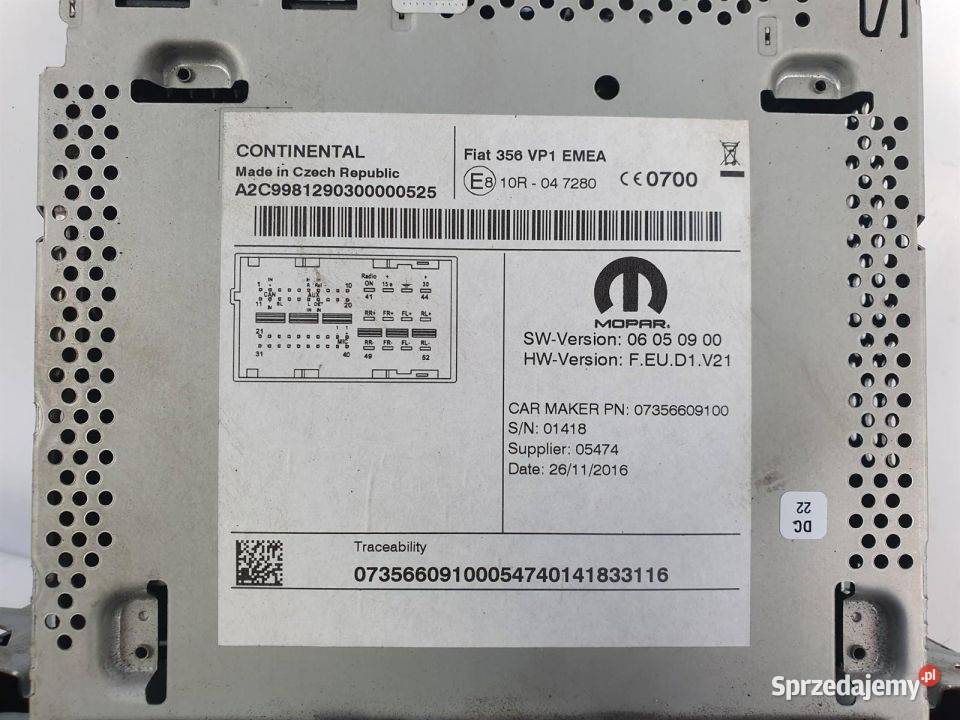 RADIO FIAT TIPO II 07356609100 Lipno