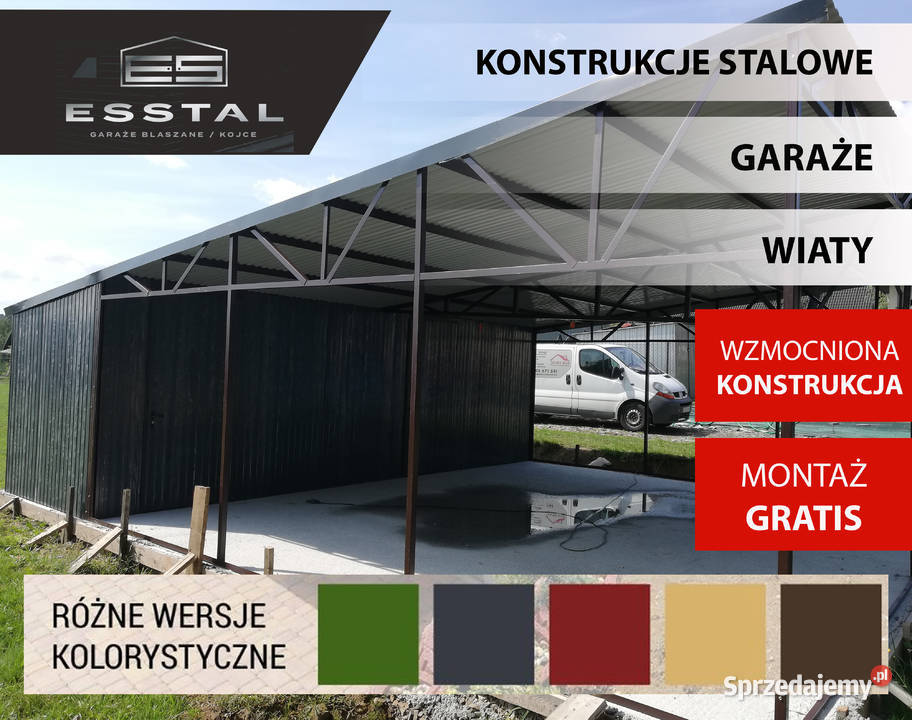 Garaż Blaszany otwarty Garaże Blaszane Wiata 246zł/m2 Góra sprzedam