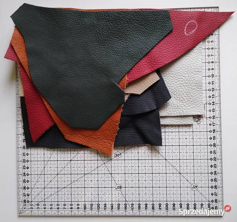 Skóra Licowa Włoska średnie kawałki 6 kolorów Rękodzieło pomorskie