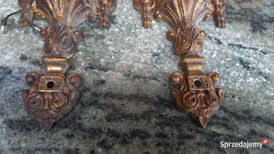 Kinkiet mosiężny 2 Lampka nocna metalowa zachodniopomorskie Gawroniec