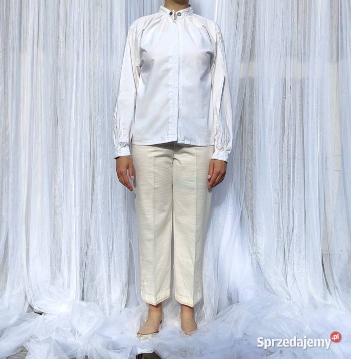 04 Biała bawełniana bluzka folk folklor S 36 Szczecin