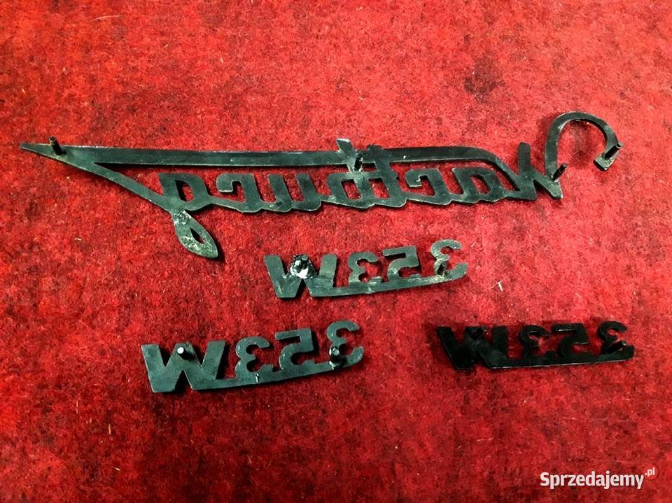 Wartburg emblematy napisy znaczki plastik czarne Piotrków Trybunalski