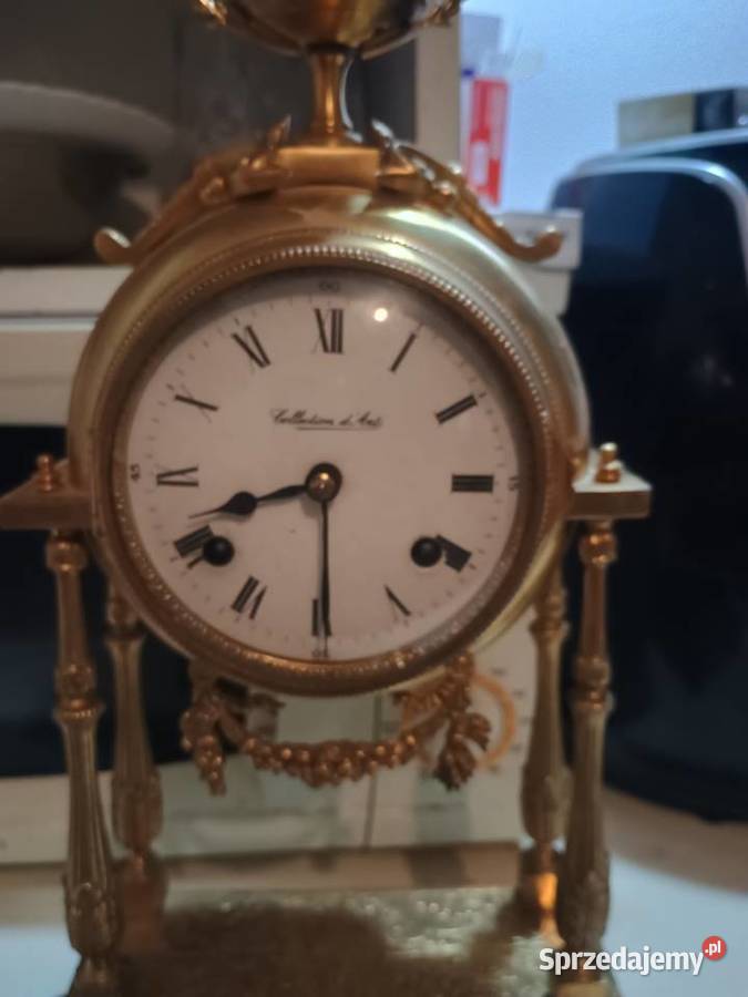 Kominkowy zegar francuski mosiężny podkarpackie