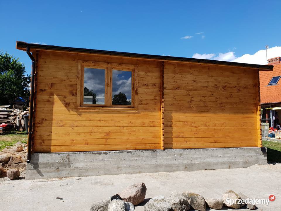 Drewniany garaż dwustanowiskowy Mrągowo