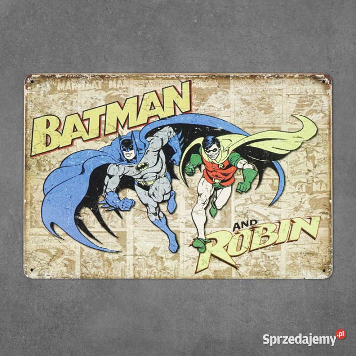 Tabliczka dekoracyjna metalowa BATMAN ROBIN inny kolor Chmielnik