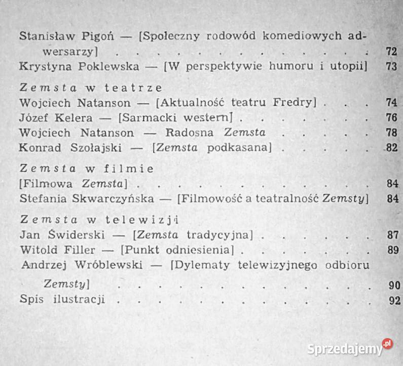 Zemsta Aleksandra Fredry Mieczysław Inglot miękka Chełm