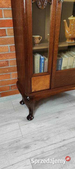 Ekskluzywna witryna biblioteczka dębowa Łagów