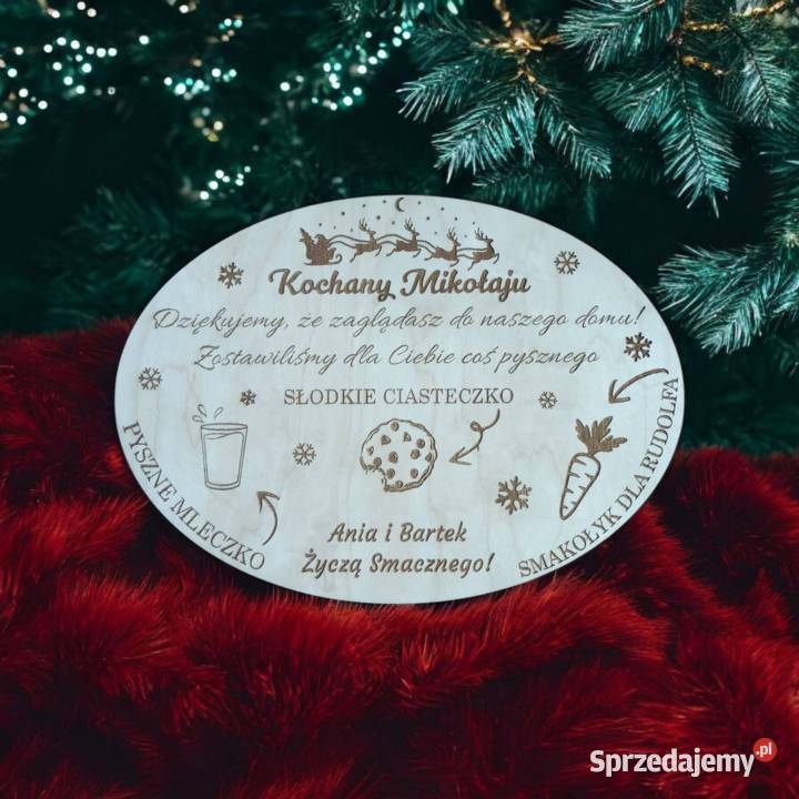Drewniany talerzyk tacka na przysmaki Świętego