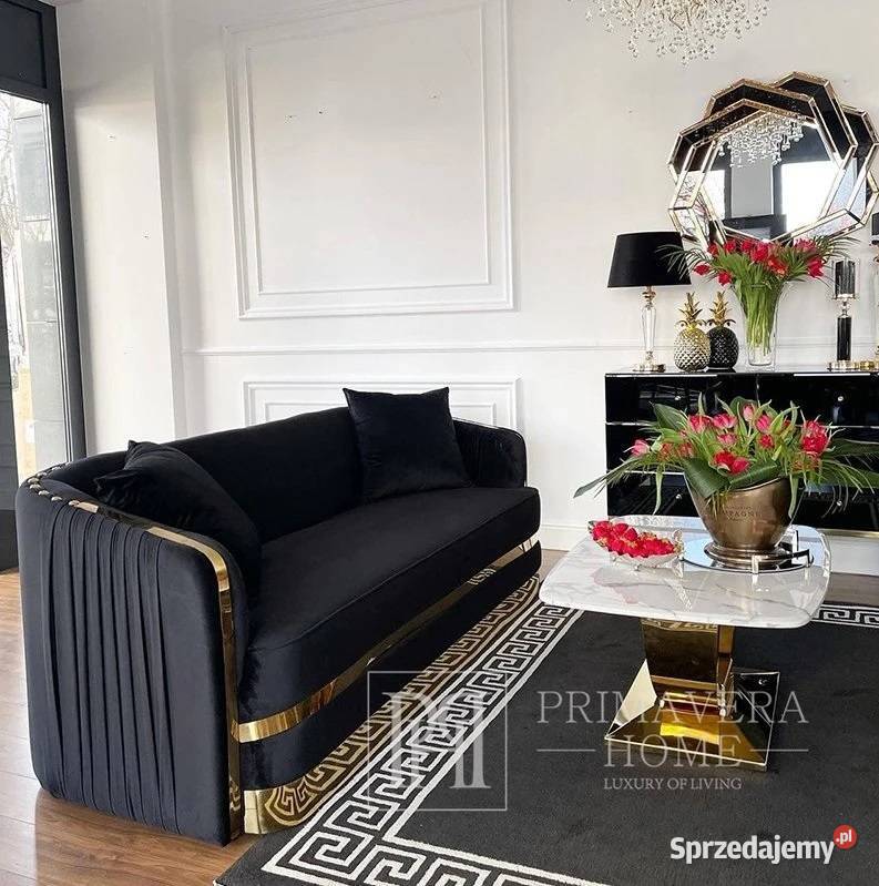 Sofa glamour do salonu plisowana klasyczna Warszawa
